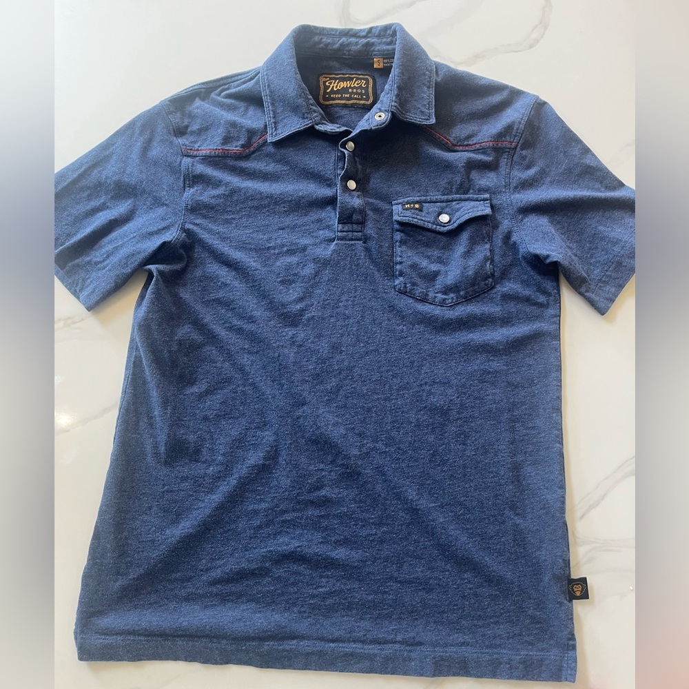 Howler Brothers Ranchero Blue Polo Shirt